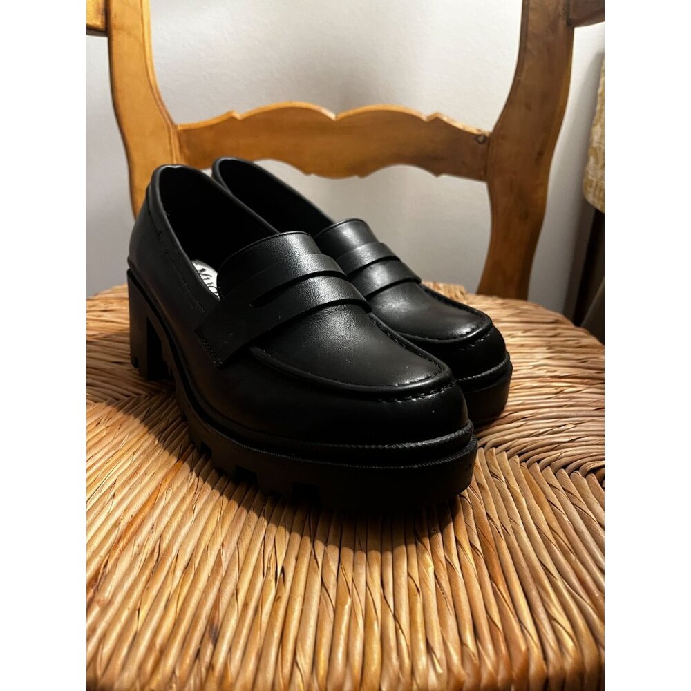 Mudd Mary Jane Platform Penny Loafer Black Block Heel Y2k Size 8 - Picture 12 of 12